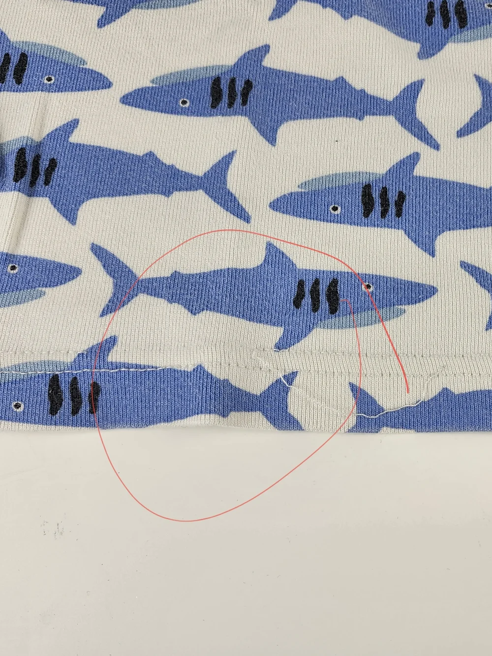 Hanna Andersson Blue and White Shark Print Pajama Set